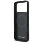 Mercedes Leather Laurel Leaves Stripes MagSafe Black Kryt iPhone 17 Pro Max