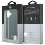 Mercedes Leather Star Pattern Stripes MagSafe Black Kryt iPhone 17