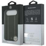 Mercedes Leather Star Pattern Stripes MagSafe Black Kryt iPhone 17 Air