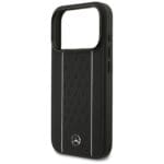 Mercedes Leather Star Pattern Stripes MagSafe Black Kryt iPhone 17 Pro