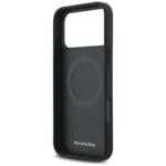 Mercedes Leather Star Pattern Stripes MagSafe Black Kryt iPhone 17 Pro Max