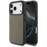 Mercedes Leather Vintage Logo MagSafe Taupe Kryt iPhone 17 Pro