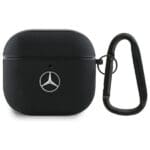 Mercedes MEA4CSLBK Cover Black Leather Metal Logo Kryt AirPods 4