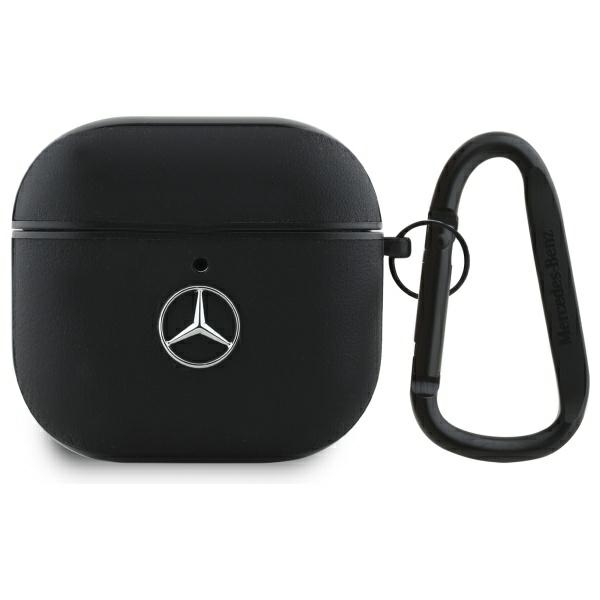 Mercedes MEA4CSLBK Cover Black Leather Metal Logo Kryt AirPods 4