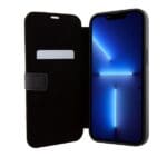 Mercedes MEBKP15L8ROLK Black Bookcase Leather Wave Pattern Kryt iPhone 15 Pro