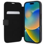 Mercedes MEBKP16S23RBGVK Black Bookcase Leather Wood Imitation Kryt iPhone 16
