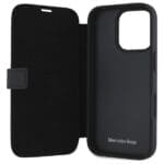 Mercedes MEBKP16X23RBGVK Black Bookcase Leather Wood Imitation Kryt iPhone 16 Pro Max