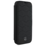 Mercedes MEBKP16X23RWRSK Black Bookcase MB Waves Leather Kryt iPhone 16 Pro Max