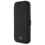 Mercedes MEBKP16X23RWRSK Black Bookcase MB Waves Leather Kryt iPhone 16 Pro Max