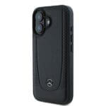 Mercedes MEHCP16SARMBK Black Hardcase Leather Urban Kryt iPhone 16