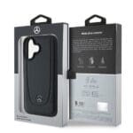 Mercedes MEHCP16SARMBK Black Hardcase Leather Urban Kryt iPhone 16