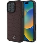 Mercedes MEHCP16X23RWRSR Red Hardcase MB Waves Leather Kryt iPhone 16 Pro Max