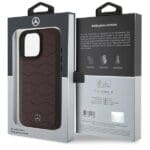 Mercedes MEHCP16X23RWRSR Red Hardcase MB Waves Leather Kryt iPhone 16 Pro Max