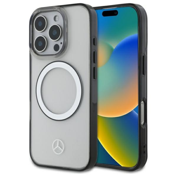 Mercedes MEHMP16L23HUOKC Transparent Hardcase Printed logo MagSafe Kryt iPhone 16 Pro