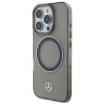 Mercedes MEHMP16L23HUOSK Black Hardcase Silver Ring MagSafe Kryt iPhone 16 Pro
