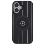 Mercedes MEHMP16S23HRSK Black Hardcase MB Double Layer Crossed Lines MagSafe Kryt iPhone 16
