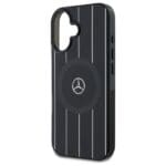 Mercedes MEHMP16S23HRSK Black Hardcase MB Double Layer Crossed Lines MagSafe Kryt iPhone 16
