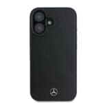 Mercedes MEHMP16S23RBARK Black Hardcase TextuRed And Plain Leather MagSafe Kryt iPhone 16