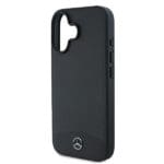 Mercedes MEHMP16S23RBARK Black Hardcase TextuRed And Plain Leather MagSafe Kryt iPhone 16