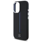 Mercedes MEHMP16S23SUMBK Black Hardcase Silicone Blue Stripe MagSafe Kryt iPhone 16