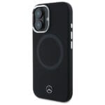 Mercedes MEHMP16S23SUTTK Black Hardcase Silicone Tonal Logo MagSafe Kryt iPhone 16
