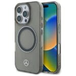 Mercedes MEHMP16X23HUOSK Black Hardcase Silver Ring MagSafe Kryt iPhone 16 Pro Max