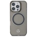 Mercedes MEHMP16X23HUOSK Black Hardcase Silver Ring MagSafe Kryt iPhone 16 Pro Max