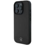 Mercedes MEHMP16X23RBARK Black Hardcase TextuRed And Plain Leather MagSafe Kryt iPhone 16 Pro Max