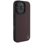 Mercedes MEHMP16X23RBGVR Red Hardcase MB Wood Imitation Leather MagSafe Kryt iPhone 16 Pro Max