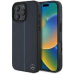 Mercedes MEHMP16X23RURBV Navy Hardcase MB Blue Line Leather MagSafe Kryt iPhone 16 Pro Max