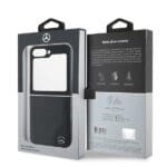 Mercedes MEHMZF623RBGVK F741 Black Leather Wood Imitation MagSafe Kryt Samsung Galaxy Z Flip 6