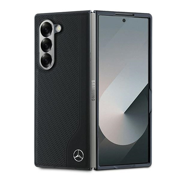 Mercedes MEHMZFD623RBGVK F956 Black Leather Wood Imitation MagSafe Kryt Samsung Galaxy Z Fold 6