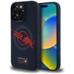 Red Bull HC Silicone ORBR20 Logo Red Lining MagSafe Navy Blue Kryt iPhone 15 Pro