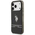 US Polo DH and Bottom Stripe Logo MagSafe Black Kryt iPhone 17 Pro