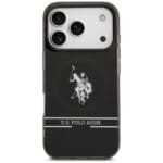 US Polo DH and Bottom Stripe Logo MagSafe Black Kryt iPhone 17 Pro