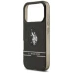 US Polo DH and Bottom Stripe Logo MagSafe Black Kryt iPhone 17 Pro