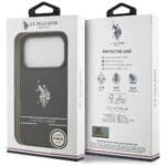 US Polo DH and Bottom Stripe Logo MagSafe Black Kryt iPhone 17 Pro