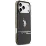 US Polo DH and Bottom Stripe Logo MagSafe Black Kryt iPhone 17 Pro Max