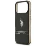 US Polo DH and Bottom Stripe Logo MagSafe Black Kryt iPhone 17 Pro Max