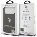 US Polo DH and Bottom Stripe Logo MagSafe Black Kryt iPhone 17 Pro Max