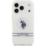 US Polo DH and Bottom Stripe Logo MagSafe White Kryt iPhone 17 Pro