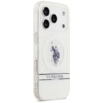 US Polo DH and Bottom Stripe Logo MagSafe White Kryt iPhone 17 Pro