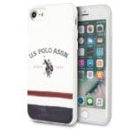 US Polo USHCI8PCSTRB White Tricolor Pattern Collection Kryt iPhone 7/8/SE 2020/SE 2022