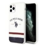 US Polo USHCN58PCSTRB White Tricolor Pattern Collection Kryt iPhone 11 Pro