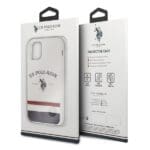 US Polo USHCN58PCSTRB White Tricolor Pattern Collection Kryt iPhone 11 Pro