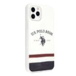 US Polo USHCN65PCSTRB White Tricolor Pattern Collection Kryt iPhone 11 Pro Max