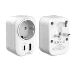 Tech-Protect Ta100 Travel Adapter Uk To Eu White