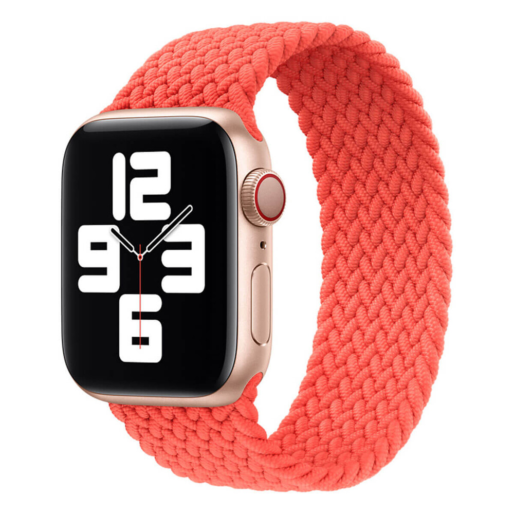 Apple Strap Apple Watch 3J268Zm/A Braided Solo Loop SE/11/10/9/8/7/6/5/4/3/Ultra 1/2/3 (44/45/46/49mm) Size 6 Electric Orange Original Seal