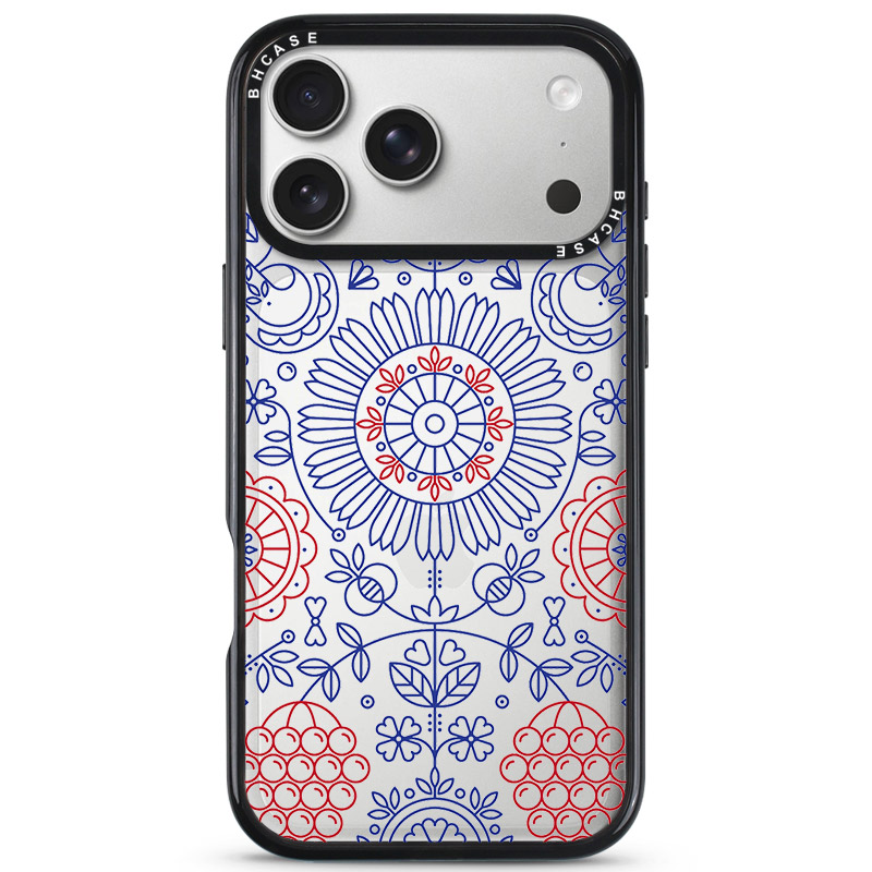 Blue Red Ornaments Kryt iPhone 17 Pro