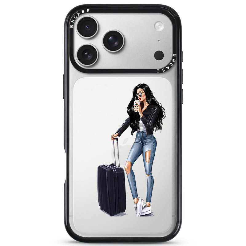 Woman Black Haired With Baggage Kryt iPhone 17 Pro
